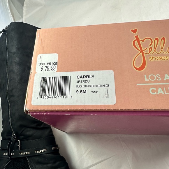 JellyPop Size 9.5 M Carrly Black Knee High Heeled Boots New in box. - Picture 5 of 14